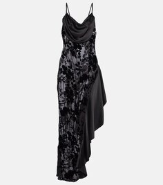 Платье-комбинация асимметричного кроя Rodarte, черный