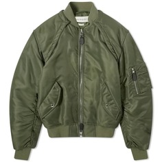 Куртка Alexander Mcqueen Harness Sleeve Bomber, темно-зеленый