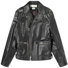 Куртка Alexander Mcqueen Distressed Essential Leather Biker, черный