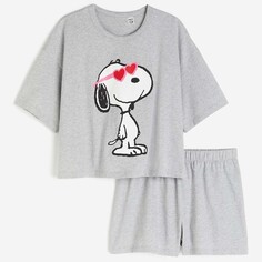 Пижама H&amp;M Snoopy Printed, светло-серый H&M
