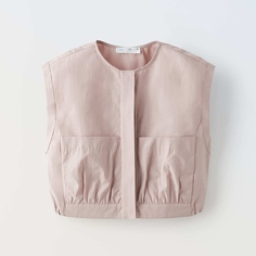 Жилет для девочек Zara Technical With Pockets, пыльный розовый