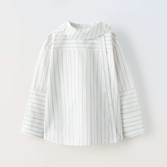 Рубашка для девочек Zara With Collar Detail, голубой/белый