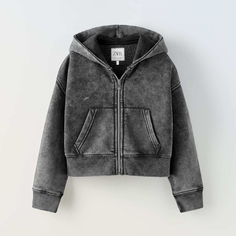 Куртка для девочек Zara Plush, темно-серый