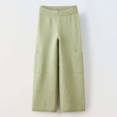 Брюки для девочек Zara Knit Cargo, светло-зеленый