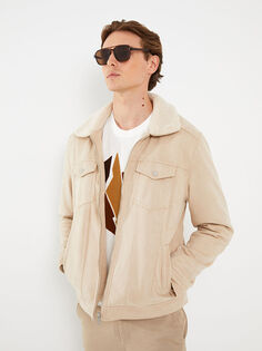 Замшевое мужское пальто Slim Fit LCW Vision