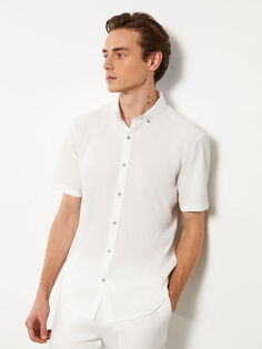 Классическая мужская рубашка с коротким рукавом LCW Vision