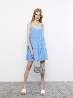 Женское платье с прямым ремешком и воротником в форме сердца LCW Limited