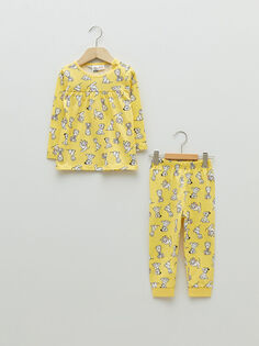 Хлопковая пижама для девочки с круглым вырезом и длинными рукавами 101 далматинец (2 шт.) LCW baby