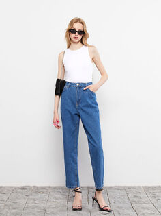 Женские джинсы Rodeo прямого кроя с высокой талией и прямыми карманами с деталями LCW Jeans