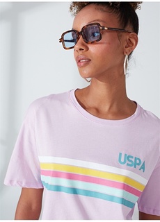 Розовая женская футболка с круглым вырезом U.S. Polo Assn.