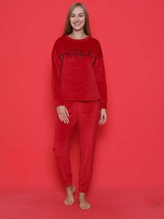 Молодежный пижамный комплект с французскими бархатными рукавами и манжетами, сезонный W20462253 ahengim, красный
