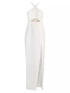 Плиссированное платье Colby с воротником халтер Likely, белый