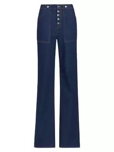 Широкие джинсы с высокой талией Crosbie Veronica Beard, цвет washed oxford