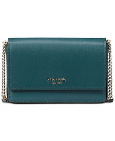 Кошелек Morgan из сафьяновой кожи с цепочкой и клапаном kate spade new york, зеленый