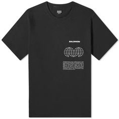 Футболка Salomon Globe Graphic Ss Tee, черный