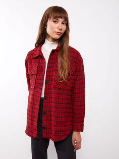 Женская куртка-рубашка в клетку с длинным рукавом и застежкой спереди на пуговицах LCWAIKIKI Classic