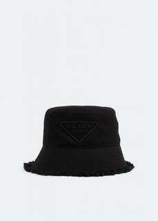 Шляпа PRADA Monochrome bucket hat, черный