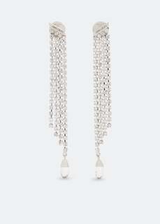 Серьги JIMMY CHOO Saeda Fringe earrings, серебряный