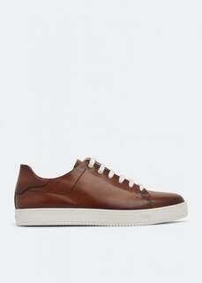 Кроссовки BERLUTI Playtime leather sneakers, коричневый