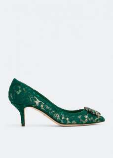 Туфли DOLCE&amp;GABBANA Embellished lace pumps, белый