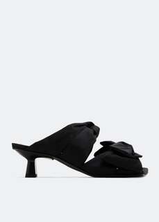Сандалии GANNI Soft Bow kitten heel sandals, черный