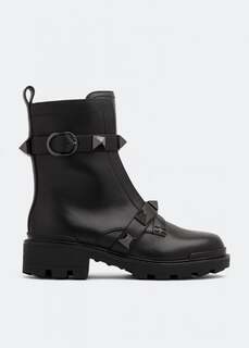 Ботинки VALENTINO GARAVANI Roman Stud combat boots, черный