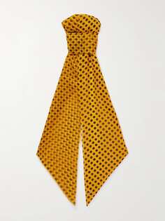 Шелково-марлевый шарф в горошек SAINT LAURENT, желтый