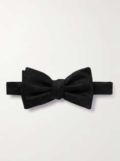 Жаккардовый галстук-бабочка из шелковой саржи с логотипом GUCCI, черный