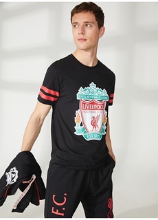 Черная мужская футболка с принтом Liverpool Never Say Never