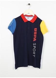 Темно-синяя футболка-поло для мальчика с принтом U.S. Polo Assn.