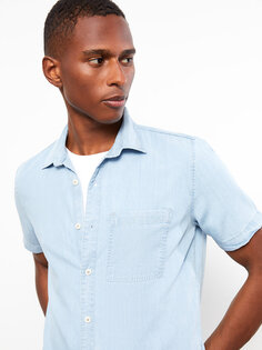 Удобная мужская джинсовая рубашка с коротким рукавом LCW Jeans, открытое индиго родео