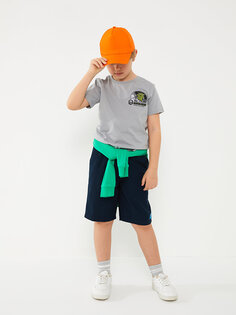 Базовые шорты для мальчиков с эластичной резинкой на талии LCW Kids, новый темно-синий
