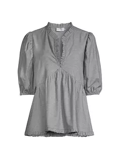 Клетчатая блузка Aiya Harshman, цвет grey houndstooth