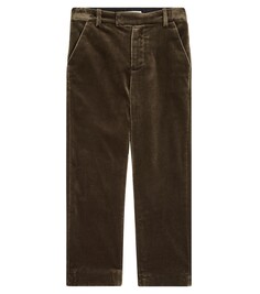 Timote бархатные прямые брюки Bonpoint, коричневый