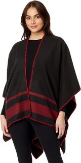 Пончо Recycled Stripe Ruana with Blanket Stitch LAUREN Ralph Lauren, цвет Black/Red