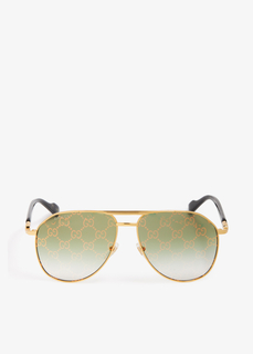 Солнцезащитные очки Gucci Aviator Frame, золотой