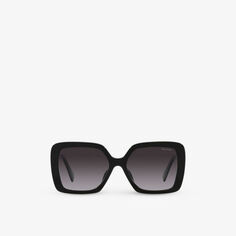 Солнцезащитные очки MU 10YS Glimpse из ацетата Miu Miu, черный