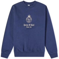 Свитшот Sporty &amp; Rich Crown Embroidered, темно-синий