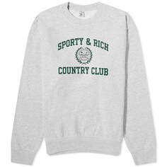 Свитшот Sporty &amp; Rich Varsity Crest, серый