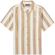 Рубашка Fred Perry Ombre Stripe Short Sleeve Vacation, светло-коричневый/мультиколор