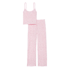 Пижамный комплект Victoria&apos;s Secret Pink Cotton Heart Pointelle, розовый