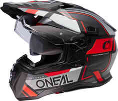 D-SRS Квадратный шлем для мотокросса Oneal, черный/серый/красный O'neal