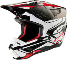 S-M5 Action 2 2024 Шлем для мотокросса Alpinestars, черный/белый/красный