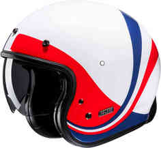 Реактивный шлем V31 Emgo Retro HJC, белый/красный/синий