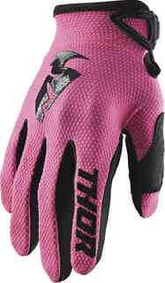 Секторные женские перчатки для мотокросса Thor, розовый/черный