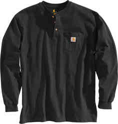 Рубашка Henley с длинными рукавами и карманами для спецодежды Carhartt, черный