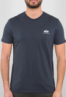 Базовая футболка с маленьким логотипом Alpha Industries, темно-синий/белый