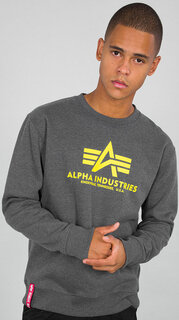 Базовая толстовка Alpha Industries, серый/желтый