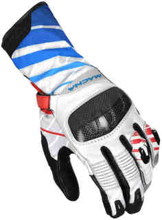 Перфорированные мотоциклетные перчатки Krown Macna, белый/черный/синий