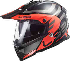 MX436 Pioneer Evo Adventurer Шлем для мотокросса LS2, черный матовый/оранжевый
